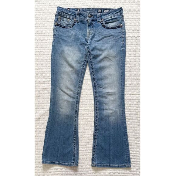 Miss Me Womens Size 29 Signature Rise Boot Cut Jeans Embellished Back Pockets - Picture 3 of 14